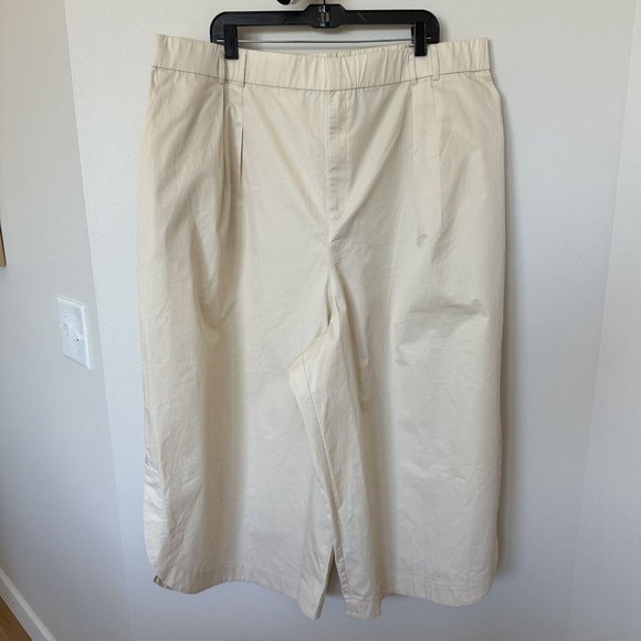 Anthropologie Mare Mare Curved Hem Chino Pants Womens 3X Sand Ivory High Rise - Picture 6 of 14